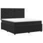 Preview: Boxspringbett mit Matratze Schwarz 140 x 200 cm Samt