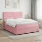 Preview: ARDEBO.de - Boxspringbett mit Matratze mit Kopfteil Rosa 160 x 200 cm Samt