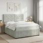 Preview: ARDEBO.de - Boxspringbett mit Matratze Hellgrau 160 x 200 cm Samt