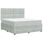 Preview: Boxspringbett mit Matratze Hellgrau 160 x 200 cm Samt