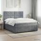 Preview: ARDEBO.de - Boxspringbett mit Matratze Dunkelgrau 180 x 200 cm Samt