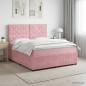 Preview: ARDEBO.de - Boxspringbett mit Matratze mit Kopfteil Rosa 180 x 200 cm Samt