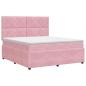 Preview: Boxspringbett mit Matratze mit Kopfteil Rosa 180 x 200 cm Samt