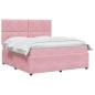 Preview: Boxspringbett mit Matratze mit Kopfteil Rosa 180 x 200 cm Samt