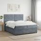 Preview: ARDEBO.de - Boxspringbett mit Matratze Dunkelgrau 200 x 200 cm Samt
