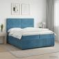 Preview: ARDEBO.de - Boxspringbett mit Matratze mit Kopfteil Blau 200 x 200 cm Samt