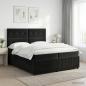 Preview: ARDEBO.de - Boxspringbett mit Matratze Schwarz 200 x 200 cm Samt