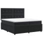 Preview: Boxspringbett mit Matratze Schwarz 200 x 200 cm Samt