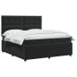 Preview: Boxspringbett mit Matratze Schwarz 200 x 200 cm Samt