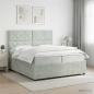 Preview: ARDEBO.de - Boxspringbett mit Matratze Hellgrau 200 x 200 cm Samt