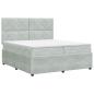 Preview: Boxspringbett mit Matratze Hellgrau 200 x 200 cm Samt