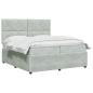 Preview: Boxspringbett mit Matratze Hellgrau 200 x 200 cm Samt