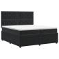Preview: Boxspringbett mit Matratze Schwarz 200 x 200 cm Samt