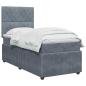 Preview: Boxspringbett mit Matratze mit Kopfteil Dunkelgrau Einzeln Samt