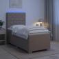 Preview: ARDEBO.de - Boxspringbett mit Matratze mit Kopfteil Taupe 90 x 190 cm Stoff