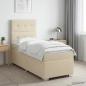 Preview: ARDEBO.de - Boxspringbett mit Matratze Creme 100 x 200 cm Stoff