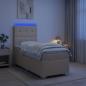 Preview: Boxspringbett mit Matratze Creme 100 x 200 cm Stoff