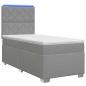 Preview: Boxspringbett mit Matratze Hellgrau 100 x 200 cm Stoff