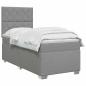 Preview: Boxspringbett mit Matratze Hellgrau 100 x 200 cm Stoff