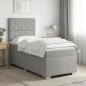 Preview: Boxspringbett mit Matratze Hellgrau 100 x 200 cm Stoff