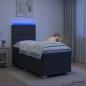 Preview: ARDEBO.de - Boxspringbett mit Matratze Dunkelgrau 100 x 200 cm Stoff