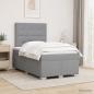 Preview: ARDEBO.de - Boxspringbett mit Matratze Hellgrau 120 x 190 cm Stoff