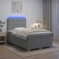Preview: Boxspringbett mit Matratze Hellgrau 120 x 190 cm Stoff