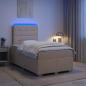 Preview: Boxspringbett mit Matratze Creme 120 x 190 cm Stoff