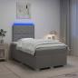 Preview: ARDEBO.de - Boxspringbett mit Matratze Hellgrau 120 x 190 cm Stoff