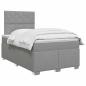 Preview: Boxspringbett mit Matratze Hellgrau 120 x 190 cm Stoff