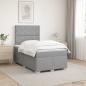 Preview: Boxspringbett mit Matratze Hellgrau 120 x 190 cm Stoff