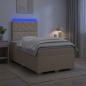 Preview: ARDEBO.de - Boxspringbett mit Matratze Creme 120 x 190 cm Stoff