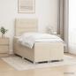 Preview: ARDEBO.de - Boxspringbett mit Matratze Creme 120 x 200 cm Stoff