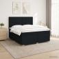 Preview: ARDEBO.de - Boxspringbett mit Matratze Schwarz 160 x 200 cm Stoff