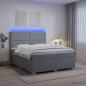 Preview: ARDEBO.de - Boxspringbett mit Matratze Hellgrau 160 x 200 cm Stoff
