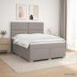 Preview: ARDEBO.de - Boxspringbett mit Matratze Taupe 160 x 200 cm Stoff