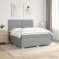 Preview: Boxspringbett mit Matratze Hellgrau 180 x 200 cm Stoff