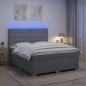 Preview: ARDEBO.de - Boxspringbett mit Matratze Hellgrau 200 x 200 cm Stoff