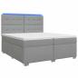 Preview: Boxspringbett mit Matratze Hellgrau 200 x 200 cm Stoff