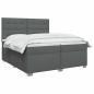 Preview: Boxspringbett mit Matratze Dunkelgrau 200 x 200 cm Stoff
