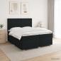 Preview: ARDEBO.de - Boxspringbett mit Matratze Schwarz 200 x 200 cm Stoff