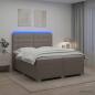 Preview: Boxspringbett mit Matratze Taupe 200 x 200 cm Stoff