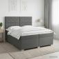 Preview: ARDEBO.de - Boxspringbett mit Matratze Dunkelgrau 200 x 200 cm Stoff