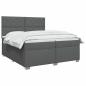 Preview: Boxspringbett mit Matratze Dunkelgrau 200 x 200 cm Stoff