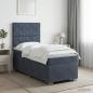 Preview: ARDEBO.de - Boxspringbett mit Matratze Dunkelgrau 90 x 200 cm Samt