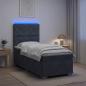 Preview: Boxspringbett mit Matratze Dunkelgrau 90 x 200 cm Samt