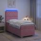 Preview: ARDEBO.de - Boxspringbett mit Matratze mit Kopfteil Rosa 100 x 200 cm Samt