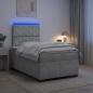 Preview: ARDEBO.de - Boxspringbett mit Matratze Hellgrau 120 x 190 cm Samt