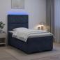 Preview: ARDEBO.de - Boxspringbett mit Matratze Dunkelgrau 120 x 190 cm Samt