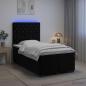Preview: ARDEBO.de - Boxspringbett mit Matratze Schwarz 120 x 200 cm Samt